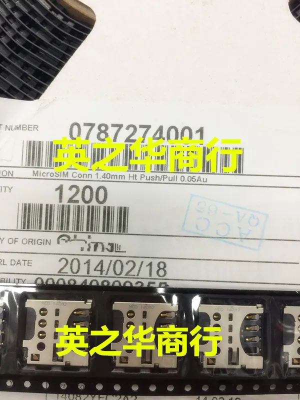 30 шт. оригинальный новый слот для SIM-карты 0787274001 787274001 78727-4001 - Цена: 1752