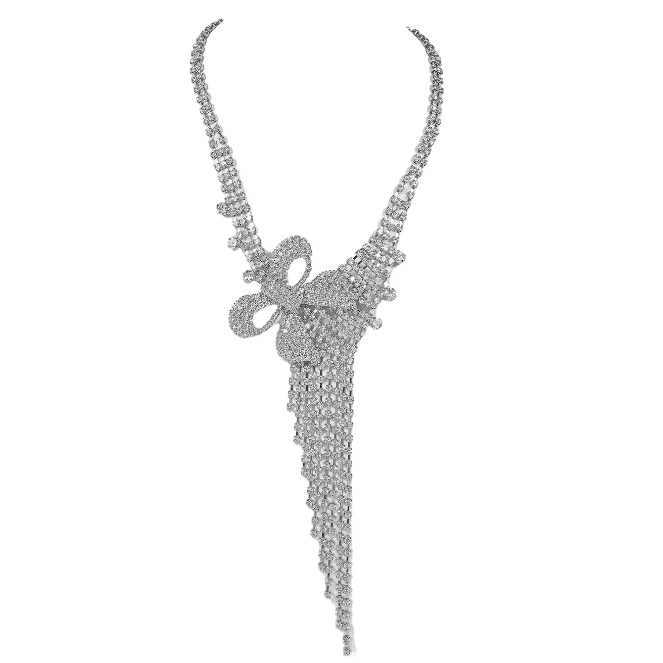 Женское ожерелье с подвеской-бахромой