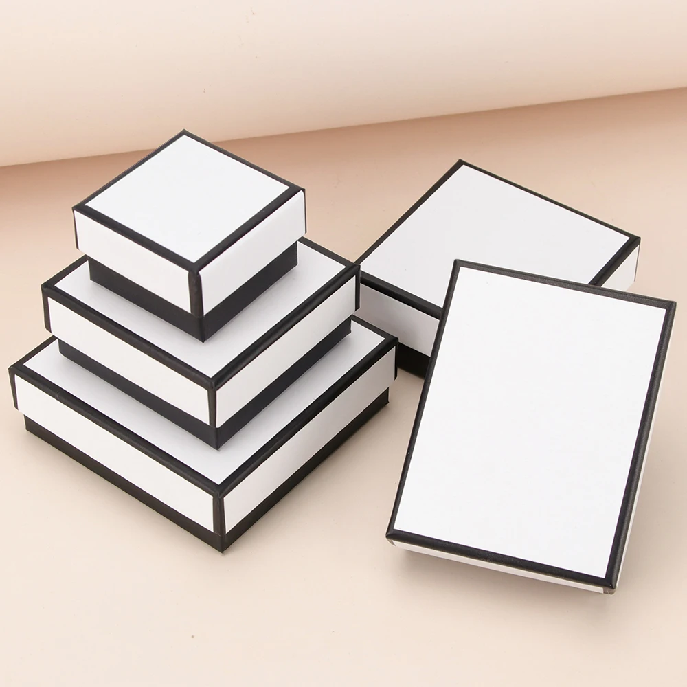 Jewelry Packaging Carton Jewelry Storage Box Ring Necklace Box Rectangular Sponge Lined Carton