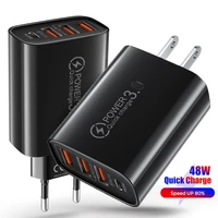 48w usb charger fast charge qc3 0 mobile phone charger for iphone xiaomi samsung oneplus realme universal adapter type c charger