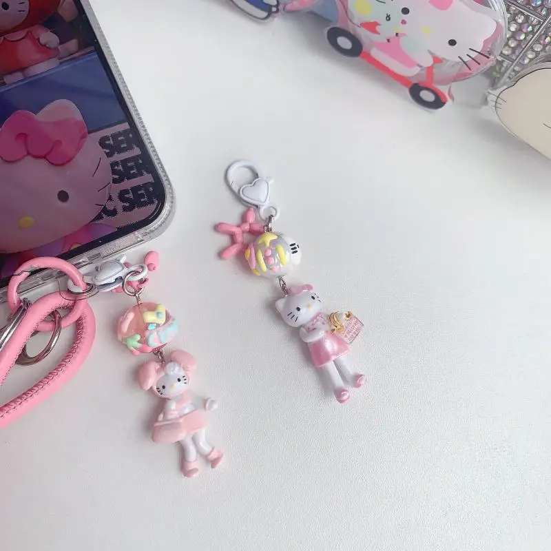 Kawaii Sanrio Hello Kitty брелок из бисера мультяшный аниме воздушный шар щенок Kt Cat кулон