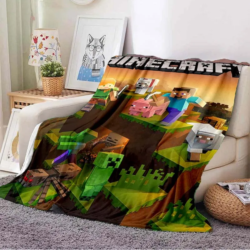 Классическое игровое одеяло M-Craft Sandbox Pixel чехол для дивана мягкое пушистое