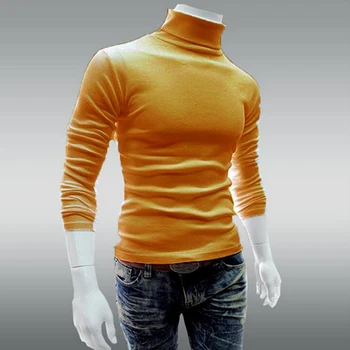 Mens Turtleneck Sweaters Thin Red Wine Pullovers Sweater For Men Solid Office Cotton Knitted Clothing Male Sweaters Hombre Tops 3