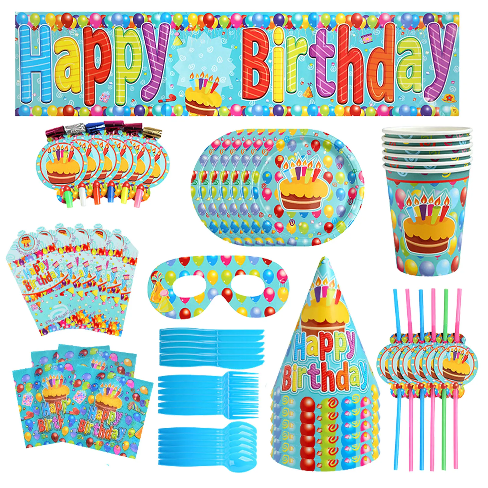 

71Pcs Birthday Supplies Birthday Supplies Banner Hats Plate Cups Spoons Forks Napkins. Construction Birthday Decorations For