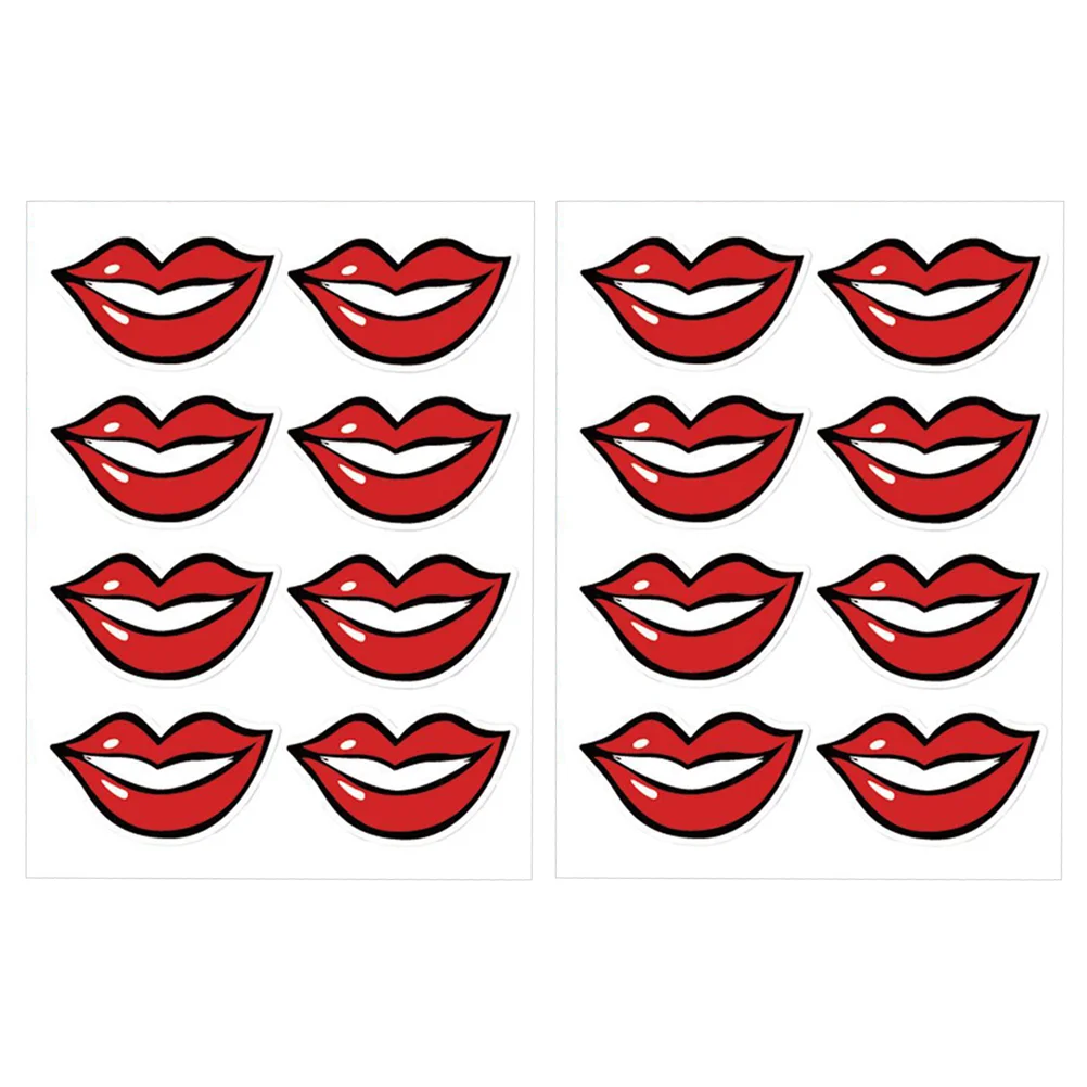 

Stickers Face Mouth Sticker Decals Smile Lips Cover Decorative Funny Industry Service Adhesive Cute Self Stickes Headwear