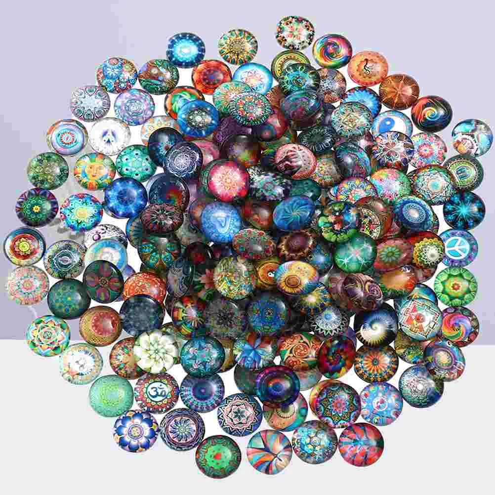 

Glass Mosaicround Tiles Making Jewelry Suppliespenny Crafts Tile Bead Half Dome Printed