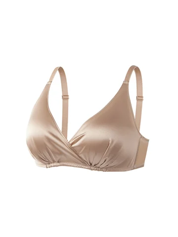 SuyaDream женские шелковые бесшовные бюстгальтеры, черный, хаки