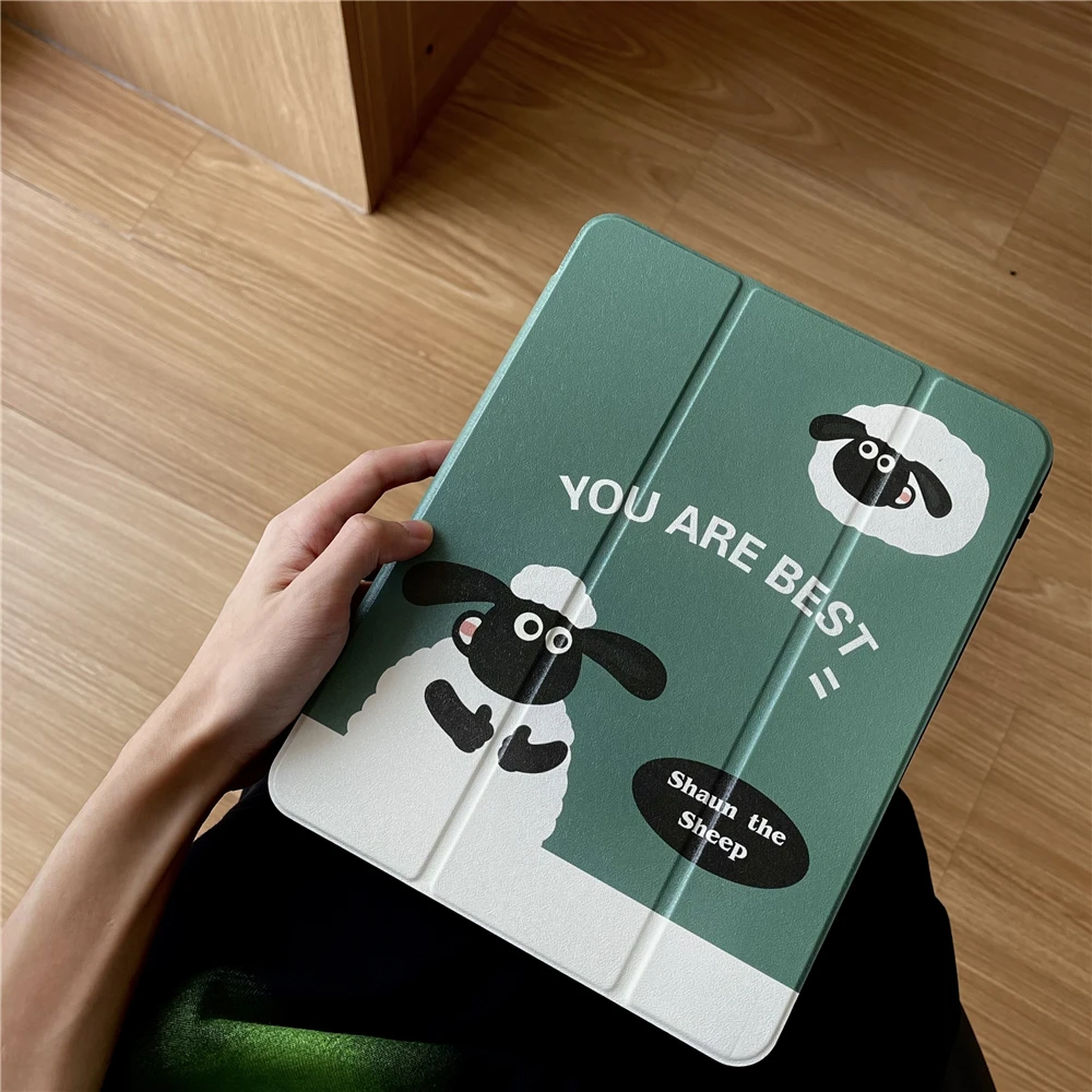 

Планшет из черной овечьей кожи для IPad Air 5 4 IPad Pro 2021, чехол для IPad 10,5 IPad 7 8 9 Th IPad Mini 6 IPad 10th 2022