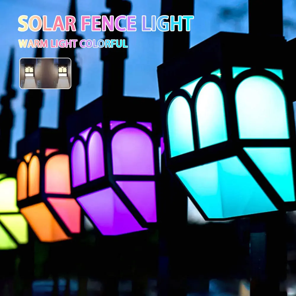 

Decoration Solar Garden Lights RGB Color Changing Waterproof Wall Lamp LED Stair Lights Up and Down Exterior Patio Lights