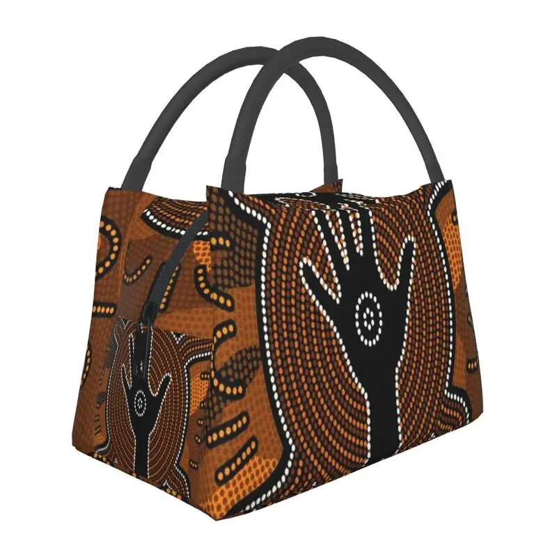 

Australian Aboriginal Art Portable Lunch Box Leakproof Thermal Cooler Food Insulated Lunch Bag Hospital Office Pinic Container