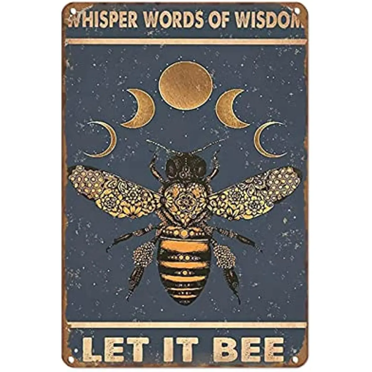 

Metal Tin Sign Vintage Whisper Words Wisdom Let It Be Bees Bee Lover Bumble Bees Artwork Hot Desserts for Home, Living Room