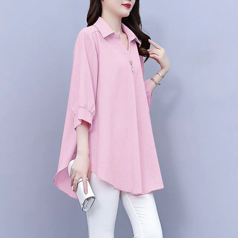 Женская одежда корейская мода шикарная Элегантная блузка с бисером летняя