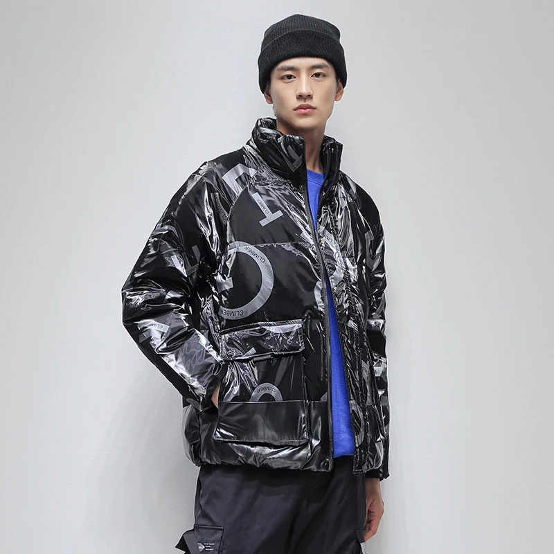 2022 New Men's Winter Warm 50% White Duck Down Coat Outdoor Sport Outwear Print Letter Jacket