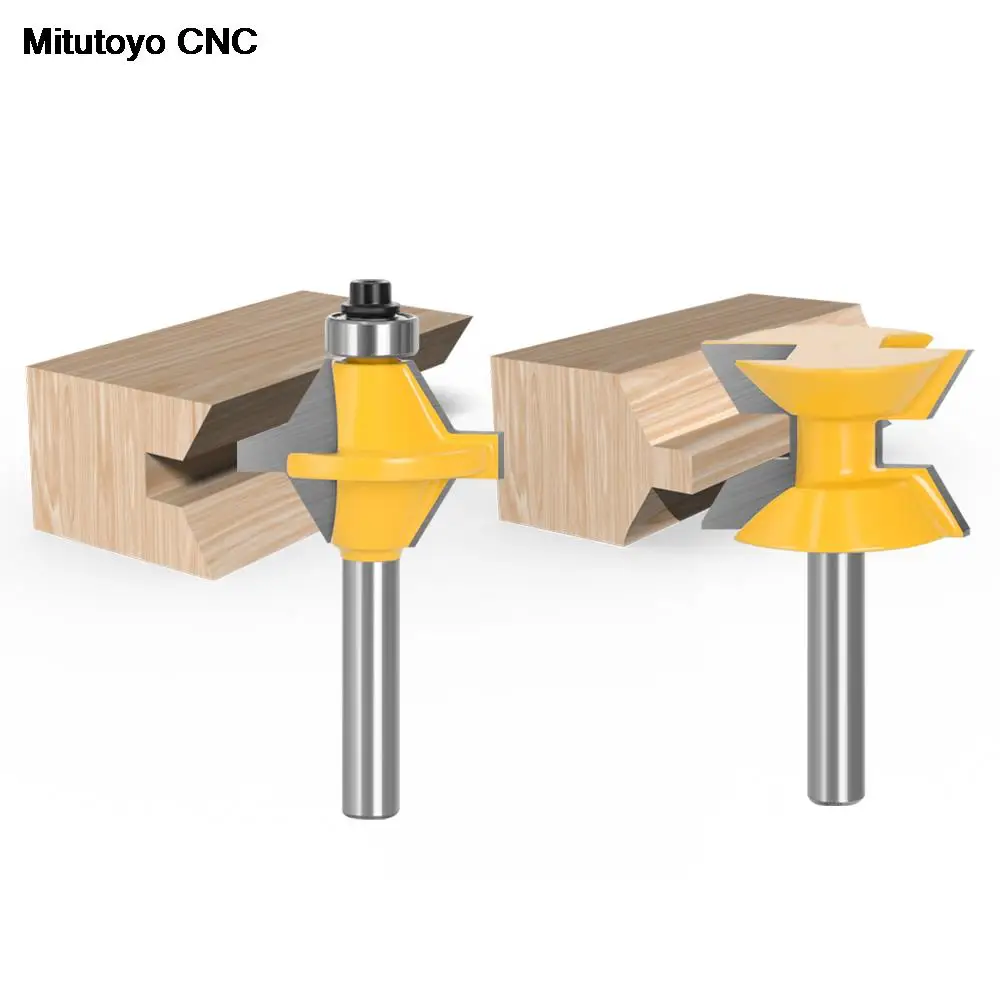 

2Pcs/Lot 8mm Shank 120 Degree Router Bit Set Woodworking Groove Cutters Tungsten Alloy Wood Tenon Milling Cutter Bits Tools