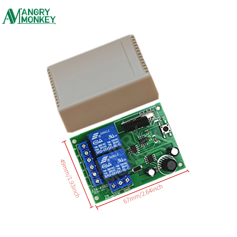 433 Mhz Wireless Remote Control Switch Module DC 12V 24V 2CH RF Relay Receiver and Transmitter for Garage Gate Door Controller |