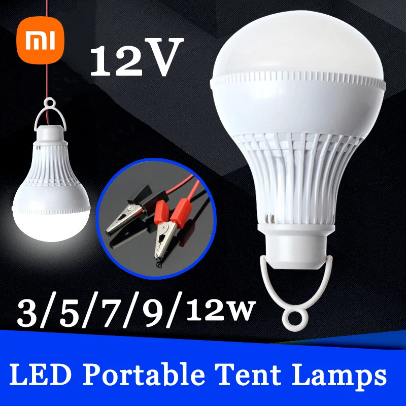Переносная Светодиодная лампа XIAOMI 12 В 3 Вт 5 7 9 наружная палатка для кемпинга