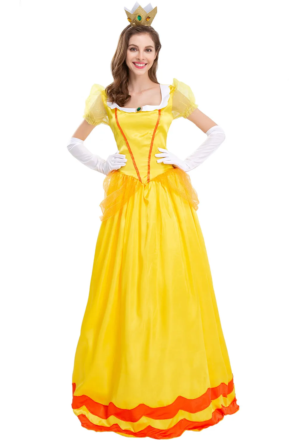 

Anime Game Princess Daisy Cosplay Women Costume Princess Roleplay Fantasia Woman Halloween Carnival Disguise Role Playing