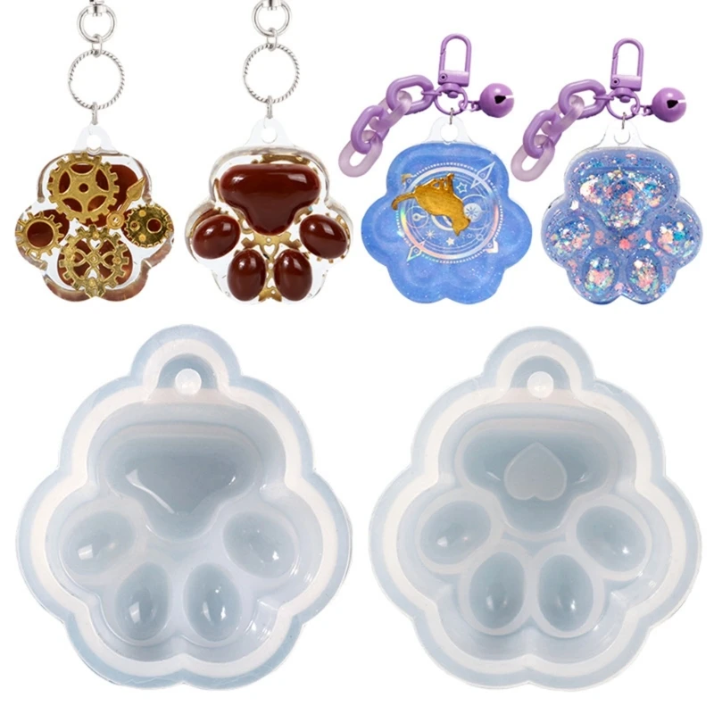 

Брелок Силиконовые формы брелки прессформы кошки лапы эпоксидная литьевая форма 124A