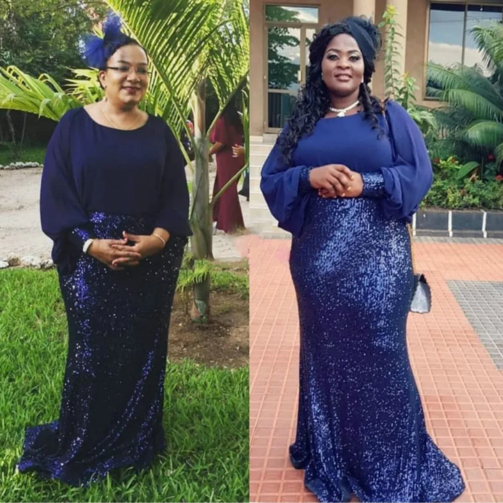 

Women Sequin African Dress Kenya South Africa Beaded Chiffon Christmas Party Evening Dress 2021 New High Quality Africaine Robe