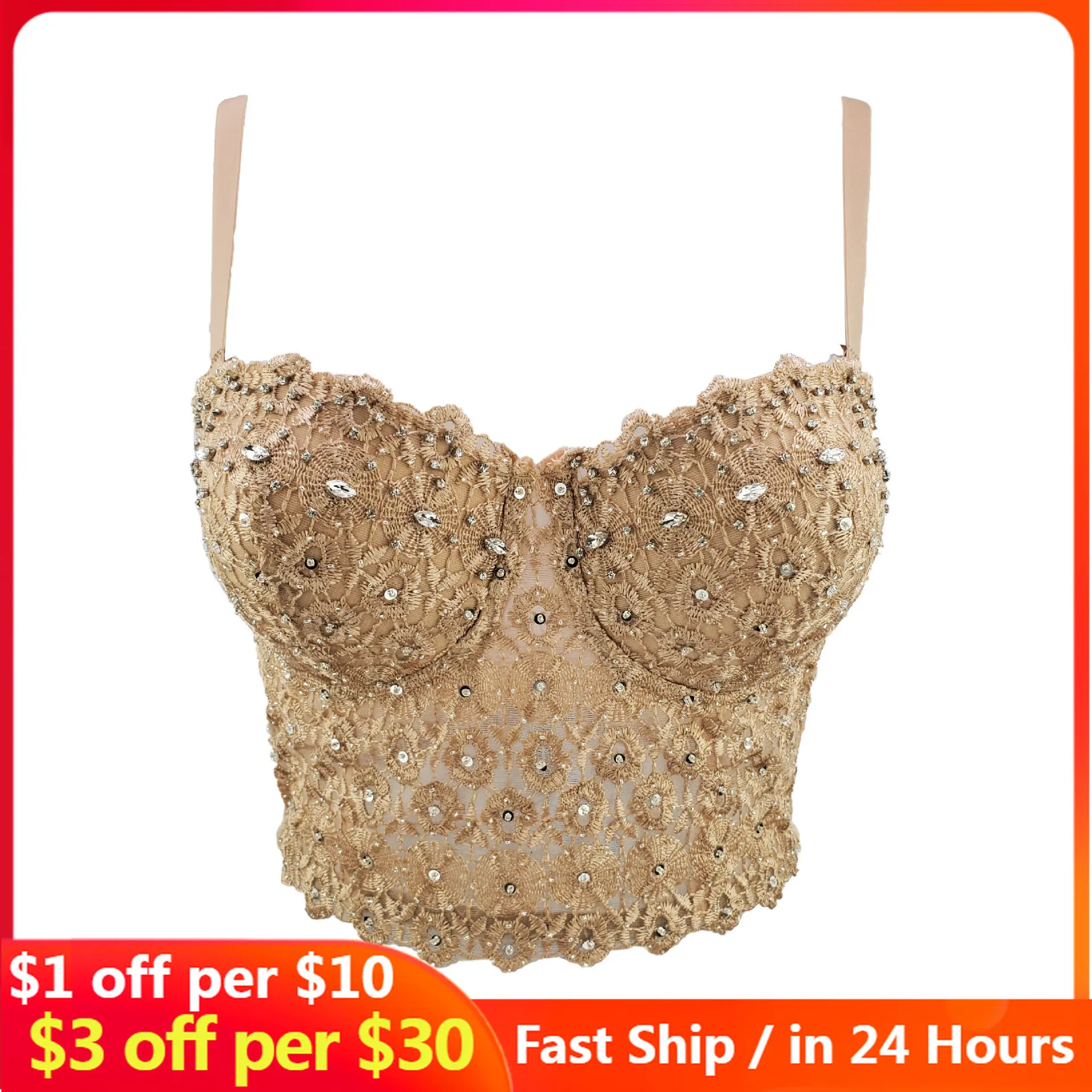 Embroidered Breathable Sexy Fashion Ladies Cropped Bustier with Straps Slim Corset Women's Tube Top Spring Summer Female Girls
