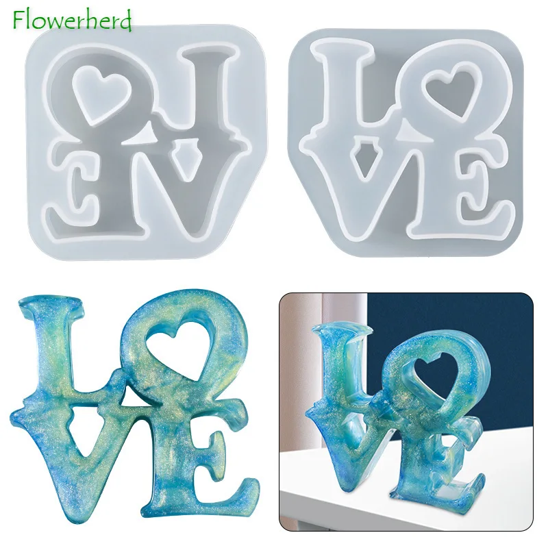 

Love Scented Candle Mould DIY Crystal Epoxy Resin Mold Irregular Shape Love Pendant Silicone Mold Home Candle Making Supplies