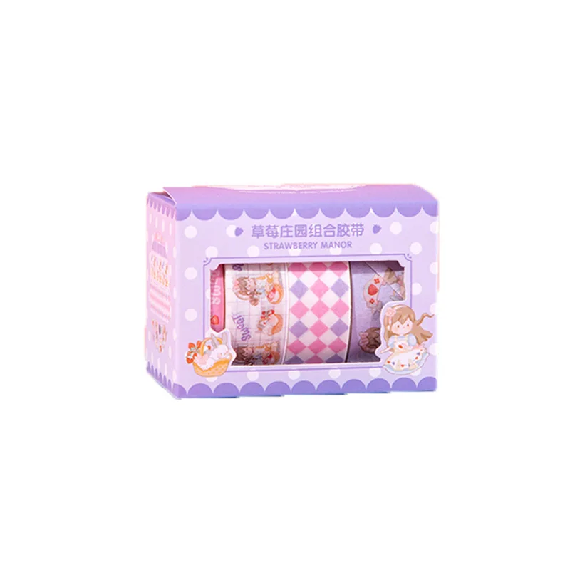 

Hand Account Roll Tape Bulk Account Cute Stationery Tape and Paper Strawberry Manor Multi-Roll Combination Kawaii Girl Gift