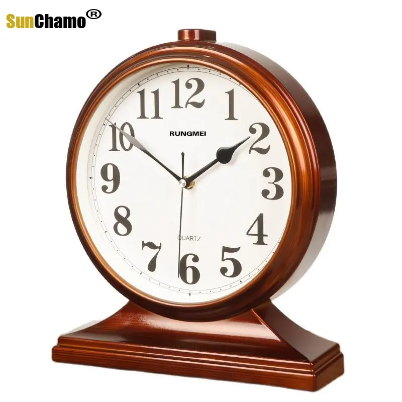 

Large Desk Clock Silent Watch Retro Creative Living Room Antique Table Clock Desktop Bedroom Reloj De Mesa Home Decoration Gift