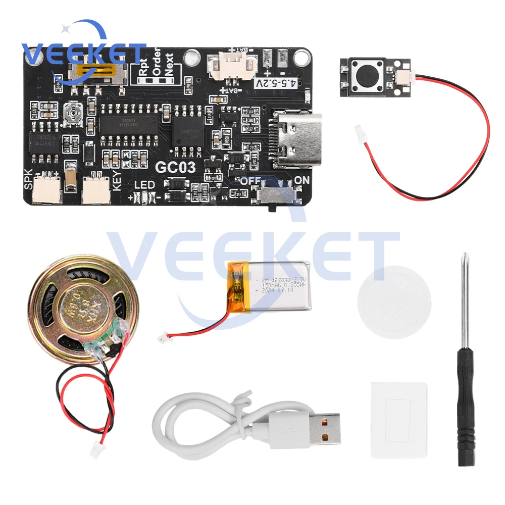 Записываемый звуковой модуль 8 м MP3 WAV кнопка управления музыкой голосовой плеер