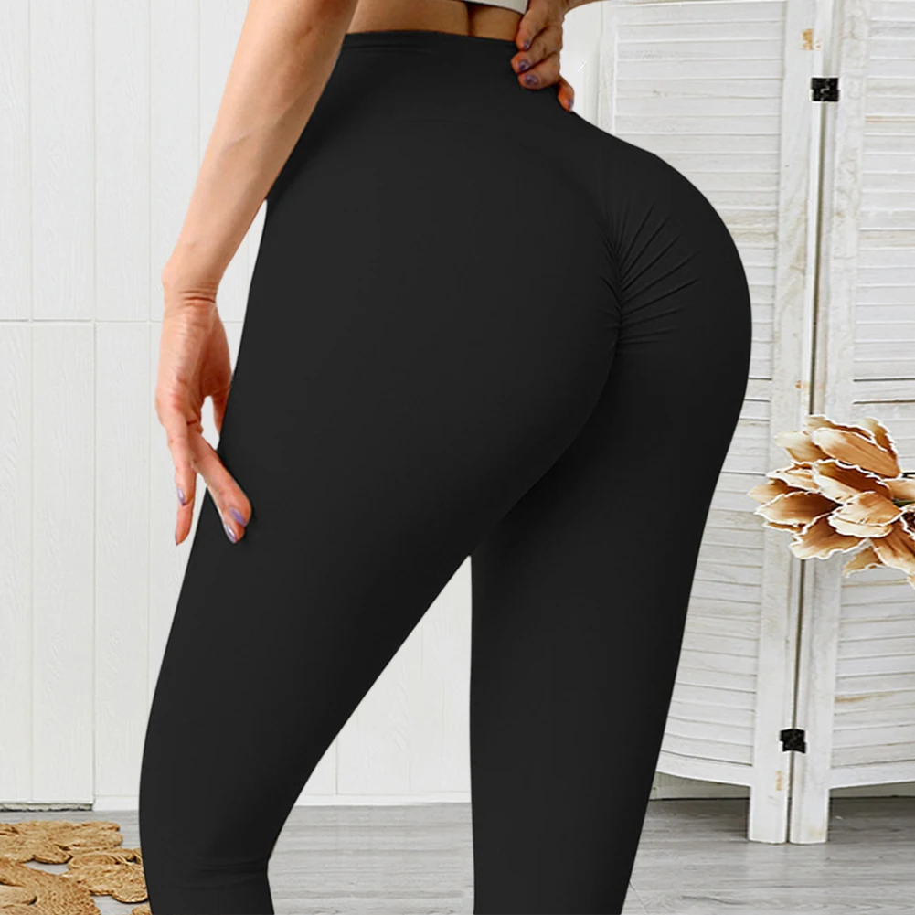 

Женские штаны для фитнеса однотонные тренировочные джоггеры с высокой талией легкие Бесшовные дышащие эластичные штаны для спортзала