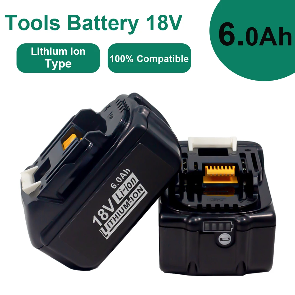 

Аккумулятор для Makita Newest 18V 6.0Ah, аккумуляторная батарея для электроинструментов 6000mAh/2000mAh Li-Ion 18650 подходит для BL1840 BL1850 BL1860B