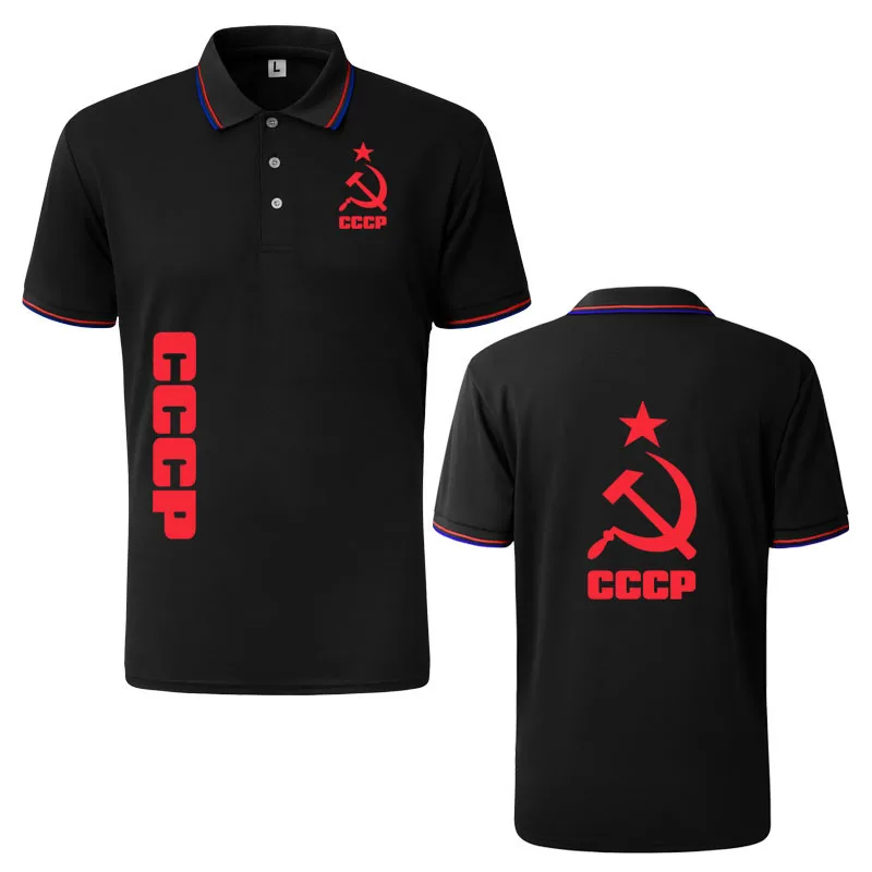 

High quality Summer CCCP car logo print Men's T-shirt hot sale wholesale men polo shirt Pure cotton breathable men's T-shirt