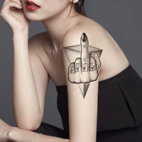 black white middle finger temporary tattoo stickers personality deign fake tatto waterproof tatoos arm large size for women men