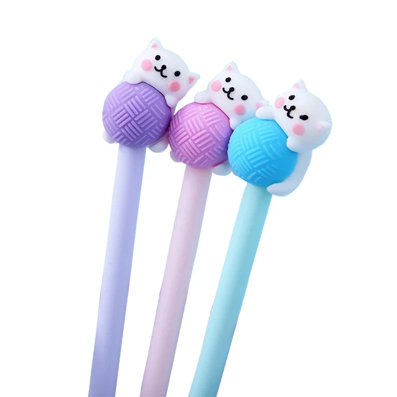 

10Pcs/Bulk Korean Cute Cat Lover Ball Pens Kawaii Funny School Gel Pen Erasable Writing Blue Ballpoint Fancy Stationery Ball Pen