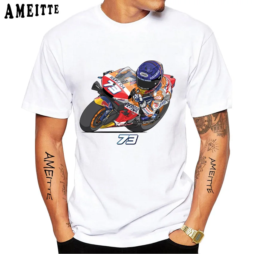 Новинка летняя мужская Классическая футболка с коротким рукавом ALEX SPAIN 73 GP