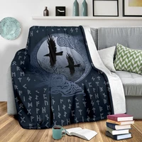 viking pattern flannel blanket super soft fleece throw blankets for bedroom couch sofa gift