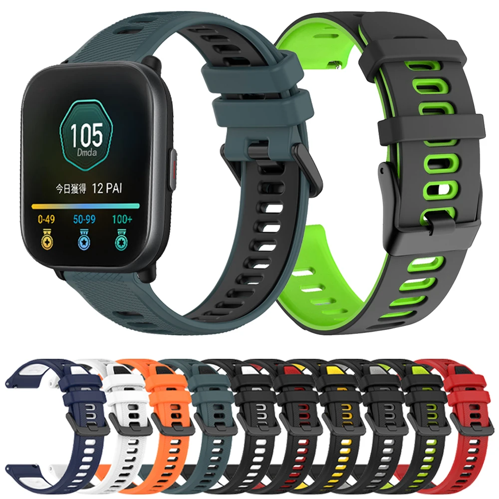 Силиконовый ремешок для Huami AMAZFIT BIP 5 Band GTR 4/GTR 3 Pro 2 2e 47/42 мм GTS 4 mini Bip Браслет 20 22