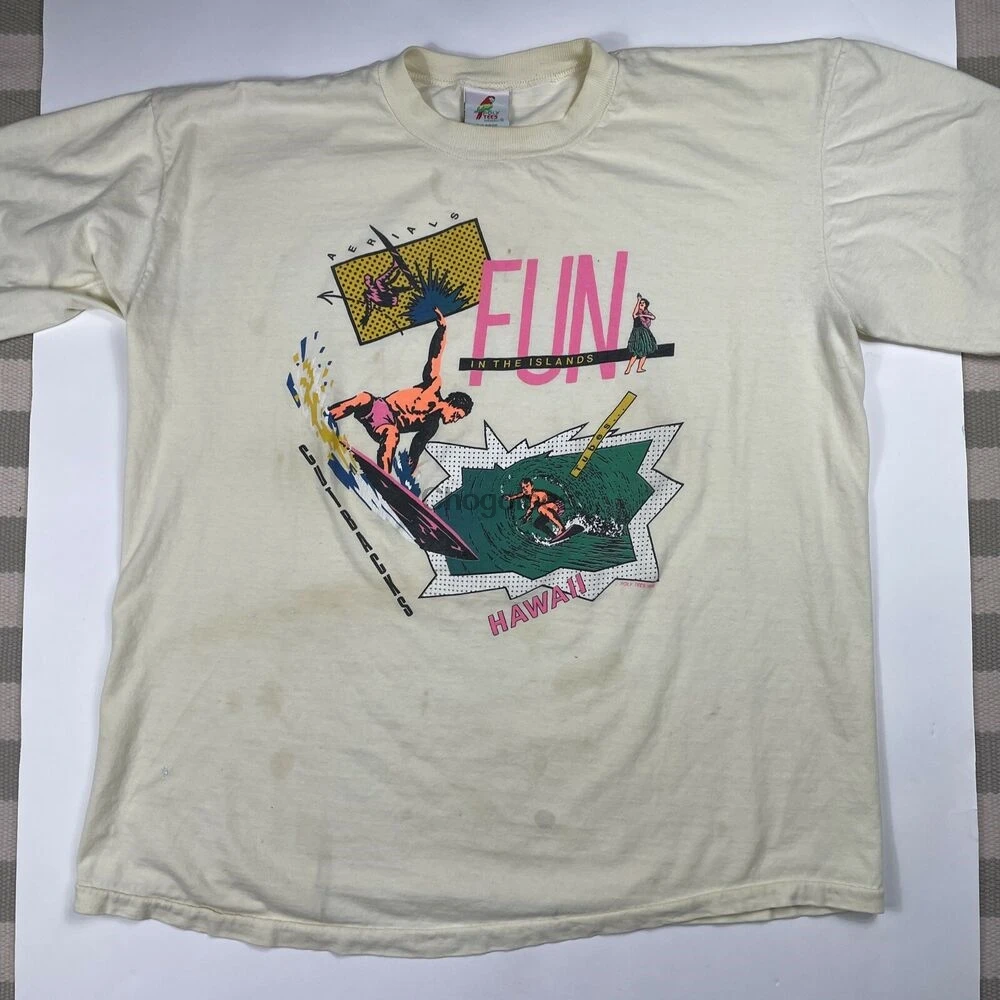 Винтажная рубашка развлечение на островах большие Гаваи 1987 резки |