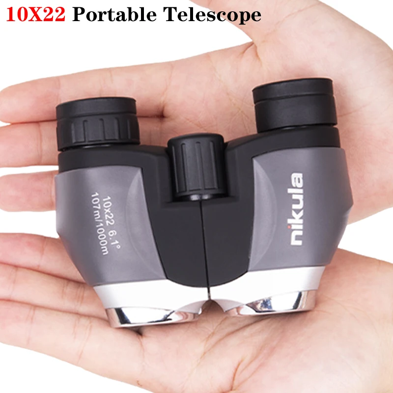 

10X22 Compact Binoculars HD Telescope for Smartphone Night Vision Spyglass Powerful and Long Distance Binoculars Hunting Camping