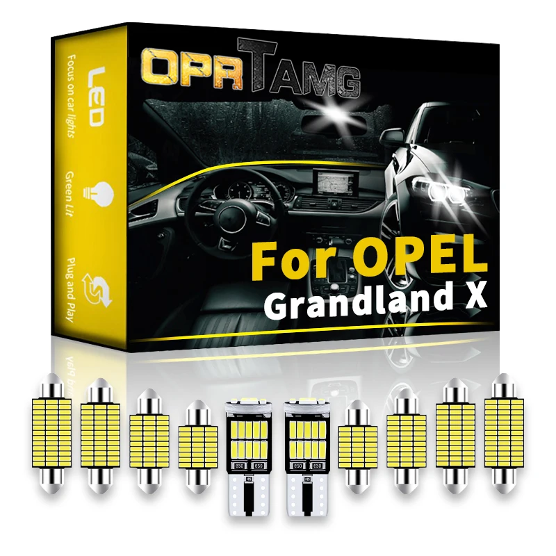

Внутренний светодиодный светильник OPRTAMG для Opel Grandland X 1994-2021 2022 ehicle, светодиодный внутренний светильник, подсветка номерного знака, автомоби...
