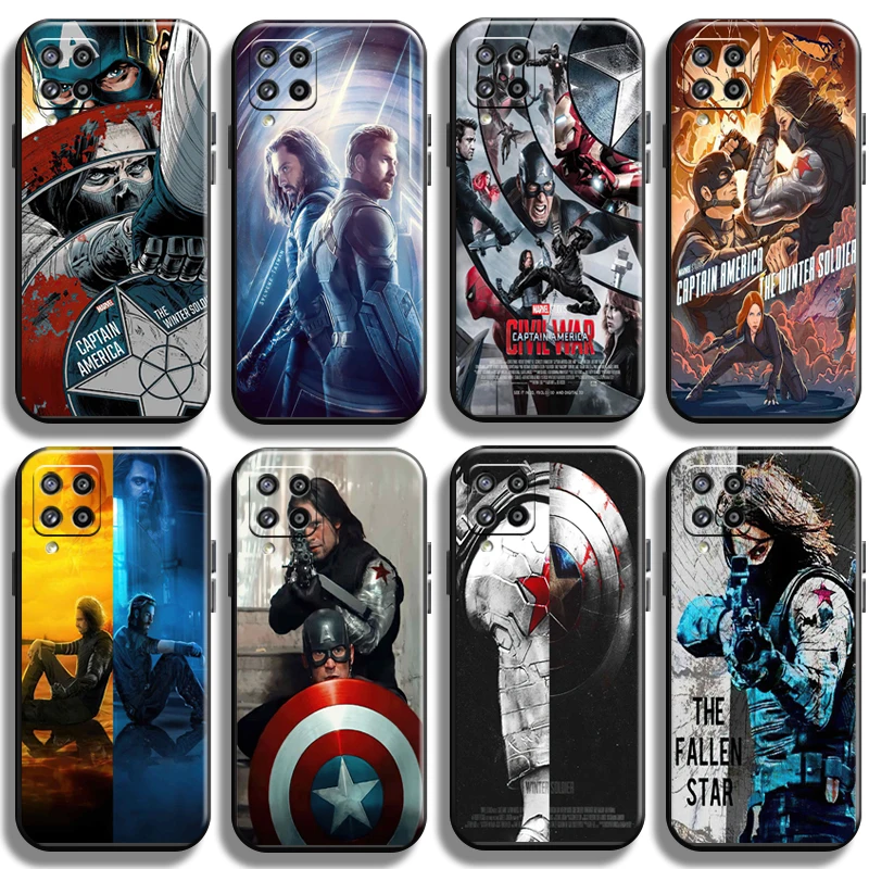 

Captain America Winter Soldier For Samsung Galaxy M32 M32 5G Phone Case Funda Carcasa Full Protection Black Liquid Silicon