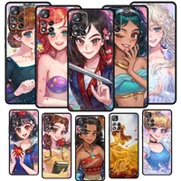 disney princess snow white phone case for xiaomi redmi note 11 10 10s 9t 9s 9 9pro max 8t 8pro 7 6 5 pro 4x soft tpu black cover