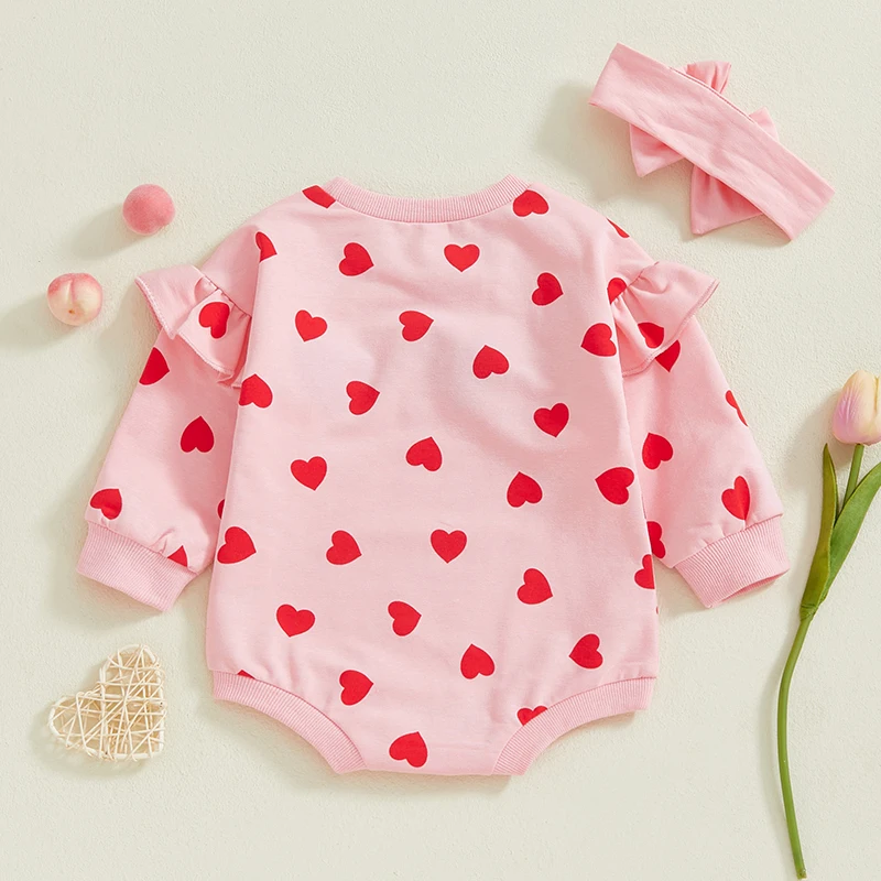 Наряд на День Святого Валентина для маленьких девочек комбинезон с длинными