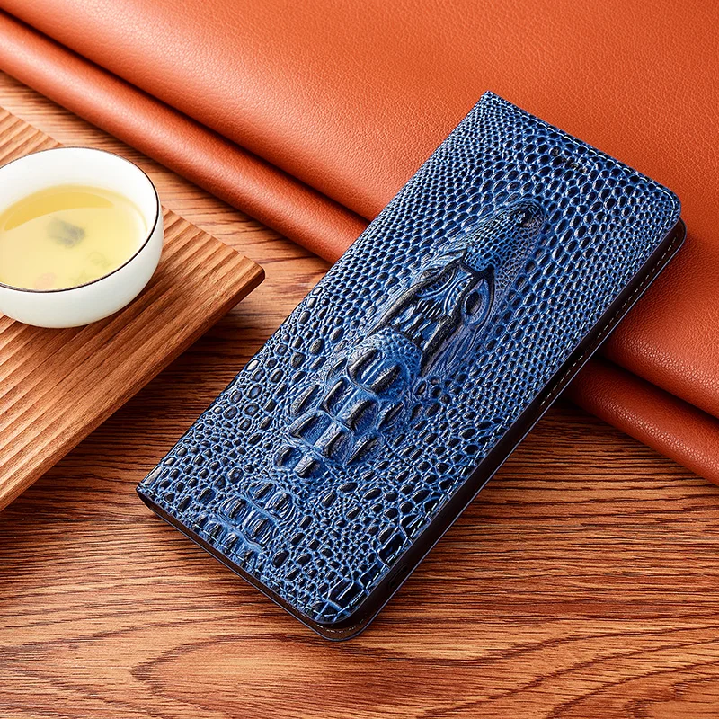 

Crocodile Veins First Layer Cowhide Wallet Case For Lenovo Z5 Z5S Z6 S5 A5 A6 A7 A8 Pro Genuine Leather Anti-drop Flip Cover