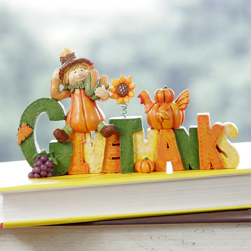 

Harvest Festival Pumpkin Ornaments Autumn Thanksgiving Festival Givethanks Holder Card English Decoration Home Decor 2024 NEW