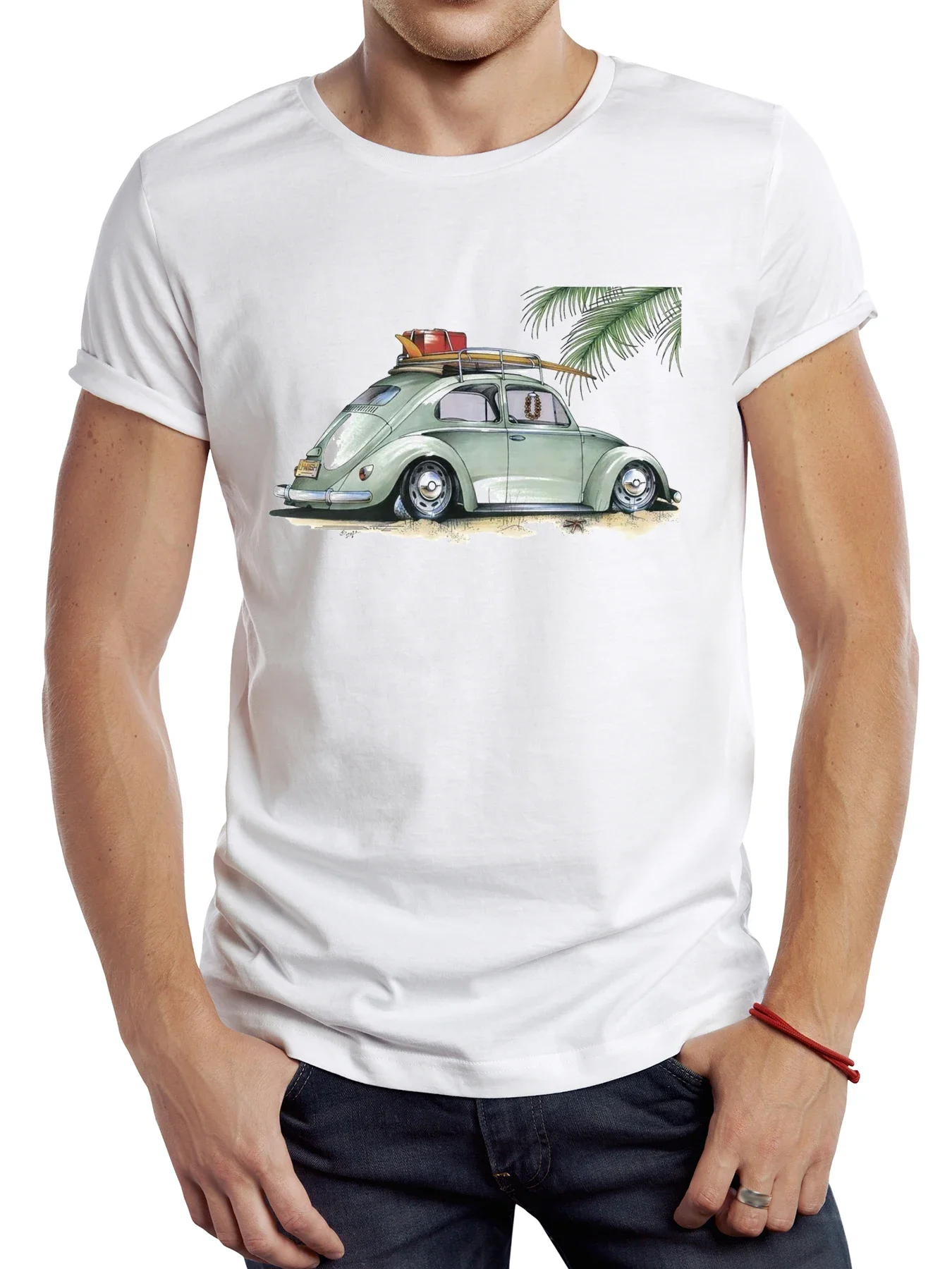 Спортивная ткань Ретро Топы для серфинга Хипстерская футболка Винтажная доска