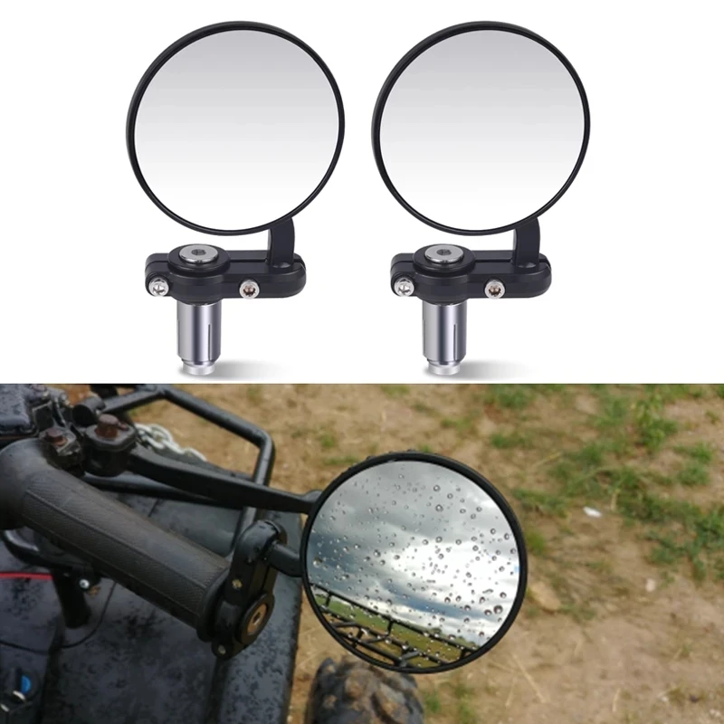 2PCS Universal motorcycle bike modified retro folding rearview mirror black blank 22mm handlebar |
