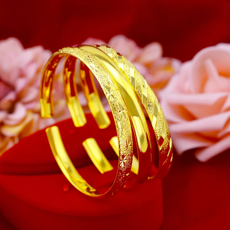 

Classic 18k Gold Cuff Bracelet for Woman Love Wedding Gift Bangle Jewelry Wholesale