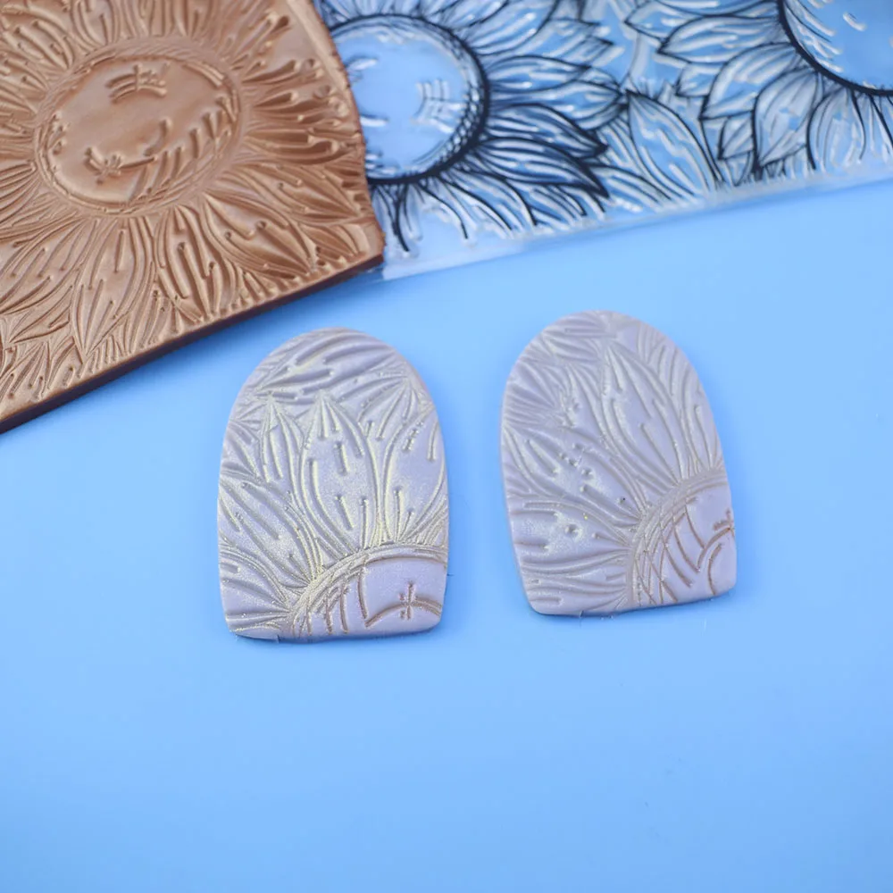 Полный шаблон подсолнуха глина штамп текстура 3D тиснение впечатление Коврик