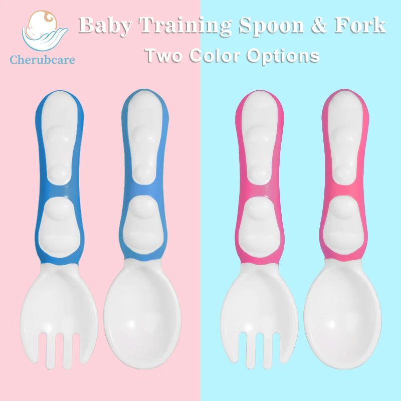 

Baby Items Flatware Baby Spoons Fork Solid Feeding Baby Food Plastic 2PCS/1Pack Baby Feeding Set Baby Accessories Baby Utensils