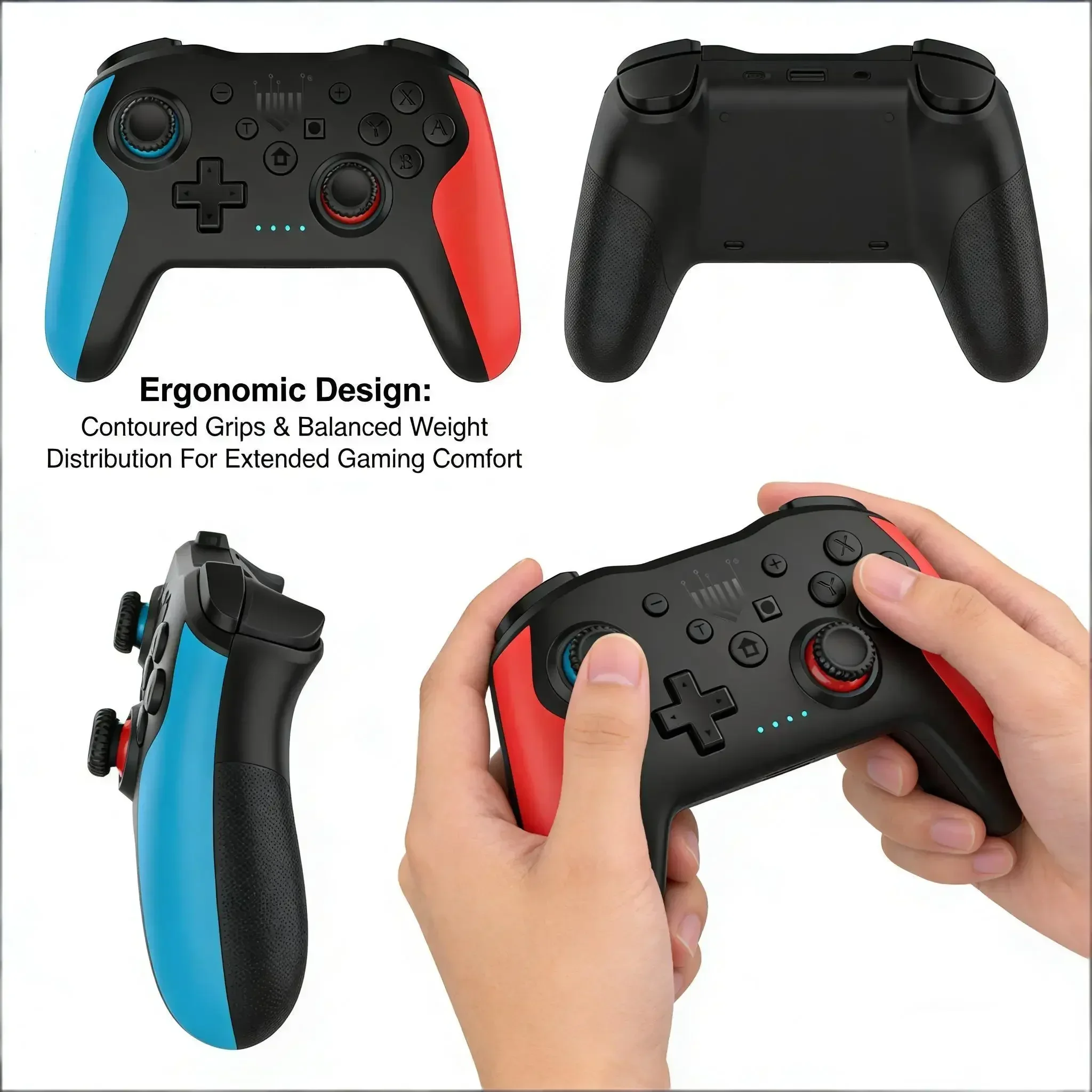 Фото Беспроводной контроллер для PS3, Bluetooth-геймпад для Switch и ПК, с двойной вибрацией, 6-осевой джойпад, тачпад, наушники №2